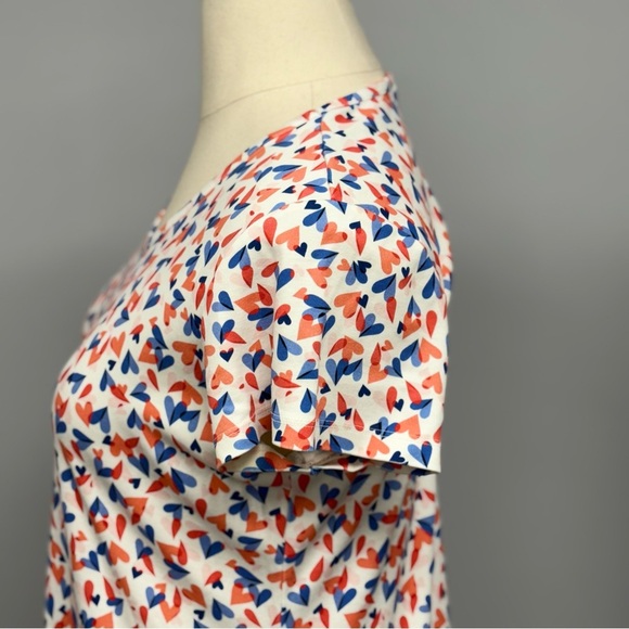 Lands End Tunic Top Short Sleeve Size L 14/16 Soft Jersey Knit Heart Valentines - Picture 4 of 7